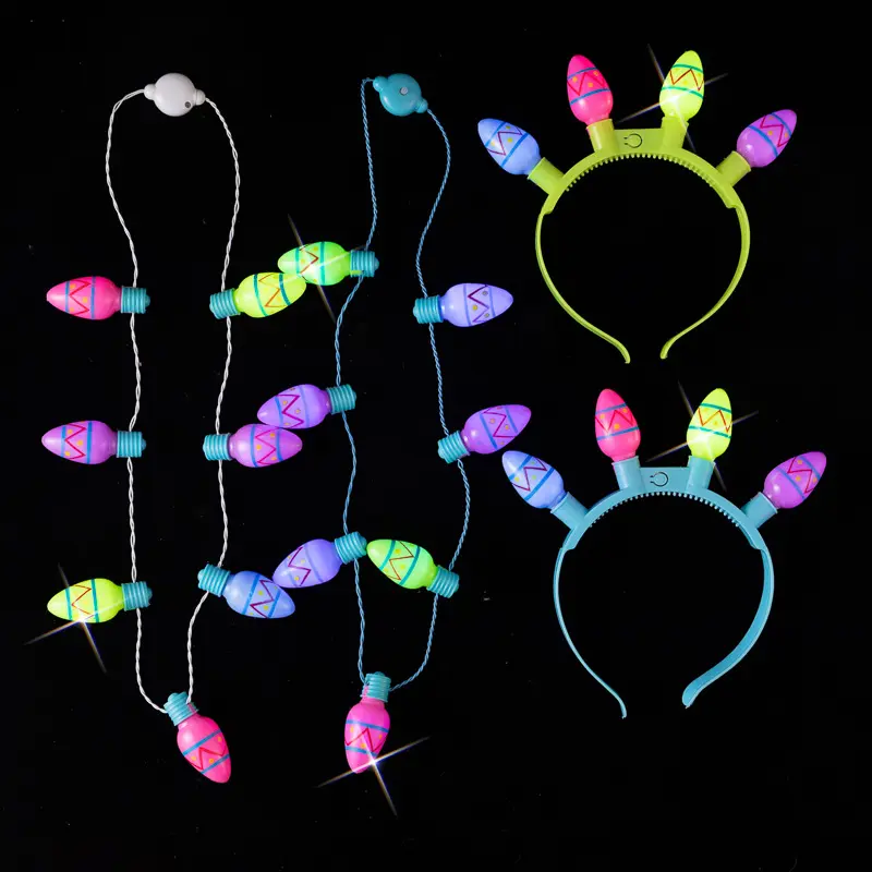 Kalung led warna-warni 35 inci, 2024 Paskah anak perempuan kecil menyala