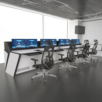 Bureau de direction intégré avec écran, mobilier de bureau moderne et luxueux, design multifonctionnel et écologique pour les espaces de travail high-tech