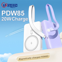 Batterie externe portable magnétique Li-Polymère personnalisée 22,5 W 10000 mAh avec câble, charge rapide, chargeur sans fil pour téléphone