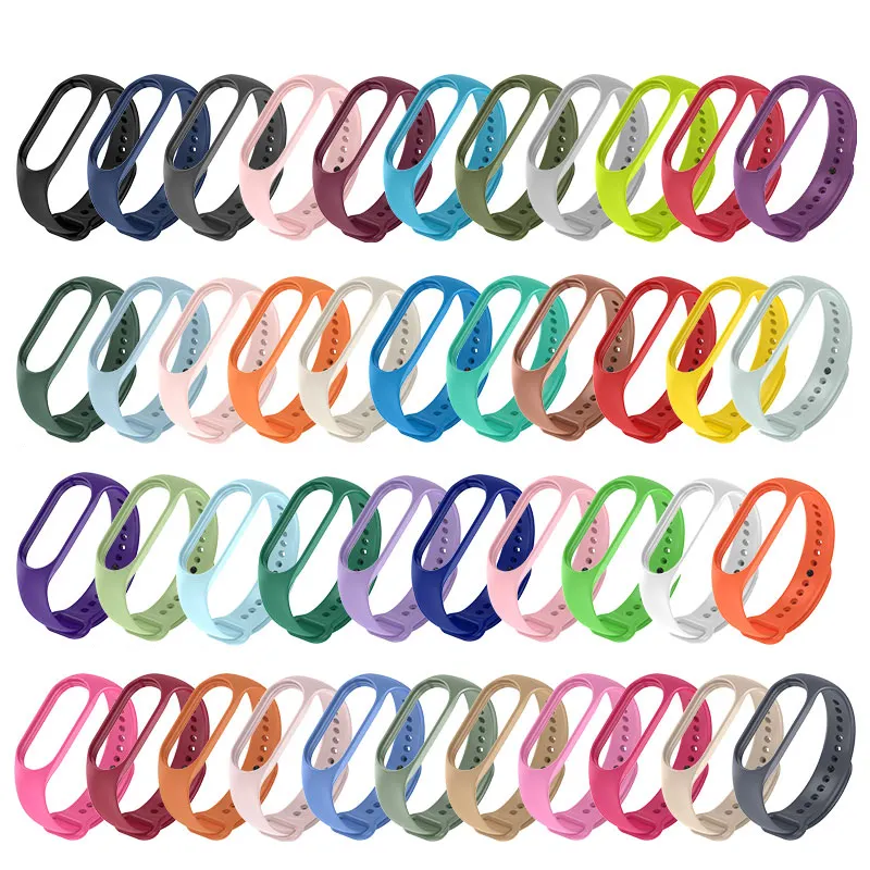 FORWELLENY silicone Rubber mi band 7 6 5 Replacement sport smart Watch Straps Correa For xiaomi band 7 strap