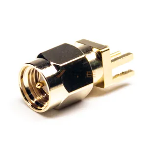 SMA Male Jack 50 Ohm PCB Panel Mount Board And RF Coax Antenna Amphenol Connector With Gold Plating