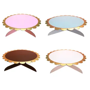 MZL Birthday Party Cake Stand Cake Decoration Wedding Party Supplies Bronzing Single Layer Paper One Layer Cake Stand