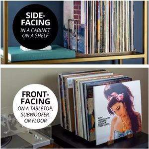 Soporte de Almacenamiento <span class=keywords><strong>para</strong></span> Discos de <span class=keywords><strong>Vinilo</strong></span> Donop, Duradero, de Madera, No Plegable, <span class=keywords><strong>para</strong></span> 75 LPs, Tipo Vertical, con Pantalla Integrada de Reproducción, Rectangular - Product Image 4