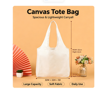 Sac de courses pliable en toile de coton écologique, grande capacité, réutilisable, sac de transport pour épicerie, sac de marché portable et pliable