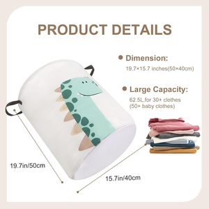 Folding Laundry Basket Cartoon Round Storage <b>Hamper</b> <b>Large</b> Capacity Collapsible Clothes Toy Basket Waterproof Organizer - Product Image 2