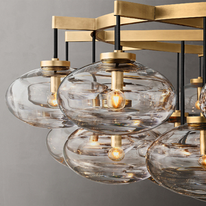 Lustre moderne en verre et laiton avec boules LED pour salon et <span class=keywords><strong>cuisine</strong></span>, 36 pouces - Product Image 6