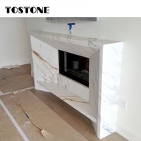 Tostone, cheminée en marbre naturel de haute qualité, personnalisable, avec des veines dorées, pour la décoration intérieure de la maison, de la villa, de la pièce