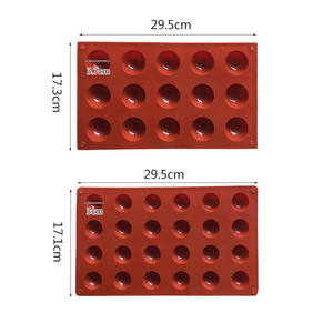 Moule à gâteau en silicone demi-sphérique grande taille (6, 8, 15, 24 cavités) pour mousse et chocolat - Product Image 2