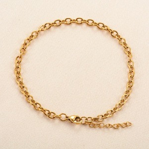 Pulsera de Cadena de Eslabones Sencillos de Acero Inoxidable para Hombre y Mujer, Tobillera, Cadena para Mano, Color Dorado, Joyería Metálica, Regalo - Product Image 2