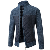 Nouveau Pull Homme à Col Montant Hiver Automne Vêtements Tricot Chaud Veste Zippée Manteau Cardigan Décontracté Mode pour Hommes