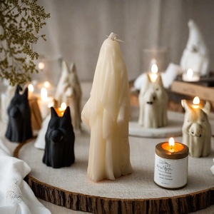 เทียนผีมูเหนือ ขี้ผึ้งผสมหล่อขึ้นรูปด้วยมือ กลิ่นหอม ตกแต่งฮาโลวีน 5.5x5x13 ซม. - Product Image 4