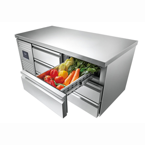 Frigorifero Banco da Lavoro Regolabile in Acciaio Inox con <span class=keywords><strong>6</strong></span>/9 <span class=keywords><strong>Cassetti</strong></span> <span class=keywords><strong>Congelatore</strong></span> Sottobanco da Cucina ad Aria Diretta per Vetrina da Bar - Product Image 4