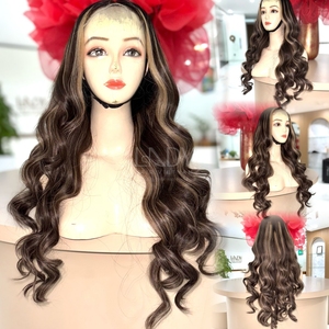 Perruque de Cheveux Naturels Vietnamiens de Qualité Supérieure 100% Cheveux Humains, Perruque Frontale en Dentelle, Cheveux Ondulés - Product Image 6