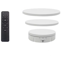 Plateau tournant automatique 3-en-1 noir et blanc de 15 cm, 18 cm-22 cm avec télécommande, vitesse réglable et affichage