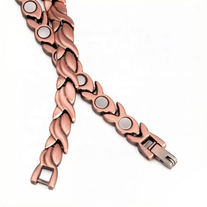 Bracelet magnétique en cuivre <span class=keywords><strong>rouge</strong></span> pour femmes, thérapie magnétique, énergie, FIR, Germanium, Tourmaline, ions, équilibre magnétique - Product Image 5