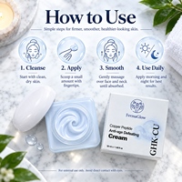 Crème Visage au Peptide de Cuivre Bleu Fermenté GHK-Cu Anti-Âge Raffermissante Lissante Anti-Rides Réparatrice Hydratante Renouvelante