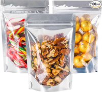 Sachets Doypack Personnalisés à Impression Frontale Transparente et Dos en Aluminium, Refermables avec Fermeture Zip, pour Emballage Alimentaire en Mylar