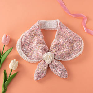 <strong>Graceful</strong> Autumn Winter <strong>Pet</strong> Flower Plaid Scarf Dog Cat Adjustable Bib - Product Image 4