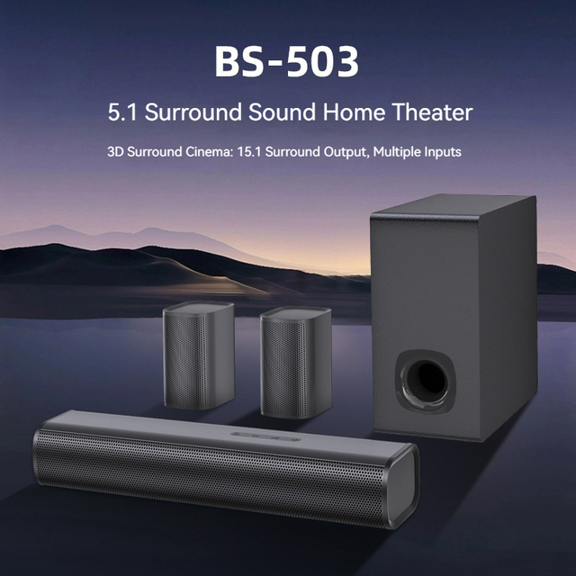 Wholesale 5.1 Surround Soundbar System 150W Wireless Subwoofer Bluetooth 5.3 DSP TV Speaker 3D Home Theater OEM