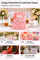 Boîte cadeau personnalisée en carton recyclable, plusieurs tailles, avec poignée, idéale pour les fêtes, mariages et cadeaux de fin d'année