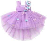 Robes sans manches papillon pour filles personnalisées par OEM robes d'été tutu en maille respirante avec fleurs pour filles