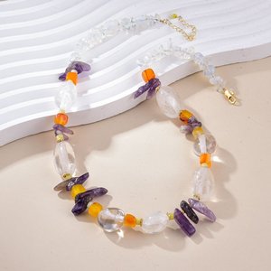 Wholesale Mixed Natural Stone Beaded <b>Necklace</b>, Irregular <b>Citrine</b> Healing Crystal Jewelry for Crystal Shops & Gift Stores - Product Image 5