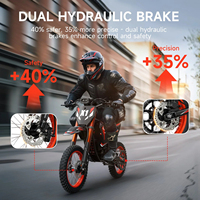 X1 Spark M Moto tout-terrain électrique sans balais 4500W, vitesse 50 MPH, double suspension, autonomie >60 km, VTT tout-terrain