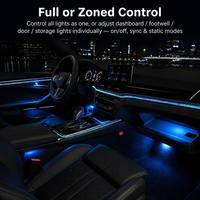 Kit d'éclairage d'ambiance pour voiture 18-en-1, LED RGB effet écailles de dragon, 5 contrôleurs, synchronisation via application, télécommande musicale, pour garnitures de portes, poignées, espace pieds et rangements