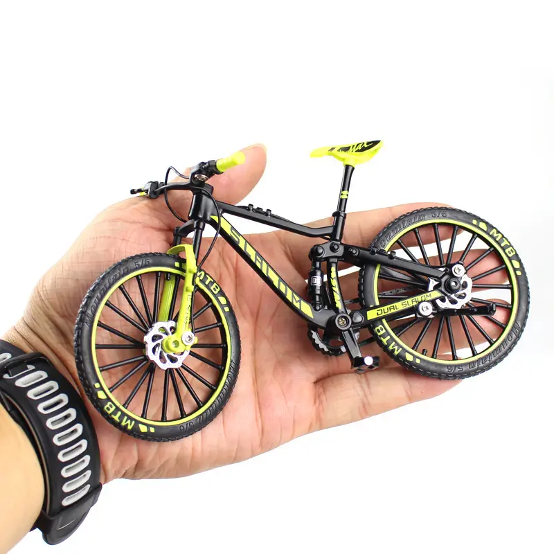 1:10 Mini Alloy Bike Model Diecast Metal Finger Mountain Bike Racing Toy Bend Road Simulation Collection Toys For Children