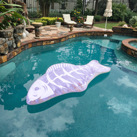 Großhandel PVC Fischförmige Aufblasbare Pool-Luftmatratze Schwimmende Liege Sommer-Poolspielzeug 195x106x27cm