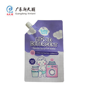 Bolsas de plástico OEM ODM con diseño de logotipo personalizado, 500ml/850ml, bolsa con boquilla de pie, bolsas de almacenamiento de líquidos para detergente para ropa de bebé - Product Image 6