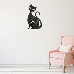 Creative Cute Cat Wall <b>Clock</b> Acrylic <b>Digital</b> <b>Clock</b> Wall Sticker Cartoon Quartz Watches for Living Room Bedroom Decoration - Product Image 2