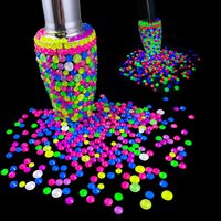 Blinginbox Vente en gros en vrac de strass néon thermocollants à 12 facettes, pierres de cristal à dos plat pour décorations