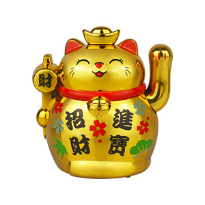 Chat porte-bonheur japonais de 2 pouces à énergie solaire, décoration intérieure de voiture, décoration de fête du printemps, <span class=keywords><strong>Maneki</strong></span> <span class=keywords><strong>Neko</strong></span> - Product Image 1