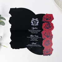 Nuevo diseño creativo rojo rosa negro acrílico restaurante boda menú tarjeta impresión personalizada