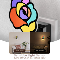 Lampe de nuit moderne LOHAS, lumière blanche chaude, luminosité réglable, lampe de chevet en acrylique en forme de rose pour chambre à coucher, couloir