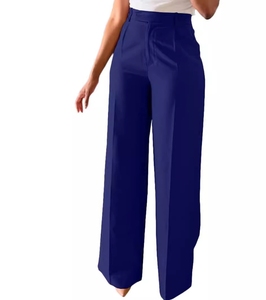 Nuovi <span class=keywords><strong>Pantaloni</strong></span> Casual Lunghi da <span class=keywords><strong>Donna</strong></span> Stile Europeo e Americano da Lavoro a Gamba Dritta e Larga a Vita Alta - Product Image 4