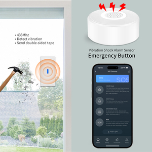 433Mhz Glass Break Trillingssensoren Deur Raam Detector Tuya App Blaffende <span class=keywords><strong>Alarm</strong></span> 100M Range Inbreker Sos Anti Diefstal Home Security - Product Image 3