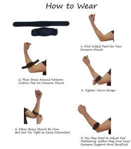Có thể điều chỉnh khuỷu tay hỗ trợ dây đeo khuỷu tay cú đúp với nén pad cho người chơi golf quần vợt khuỷu tay giảm đau nam giới và phụ nữ - Product Image 6