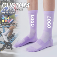 Chaussettes de course à pied OEM avec logo personnalisé Chaussettes de compression en nylon confortables et respirantes pour hommes
