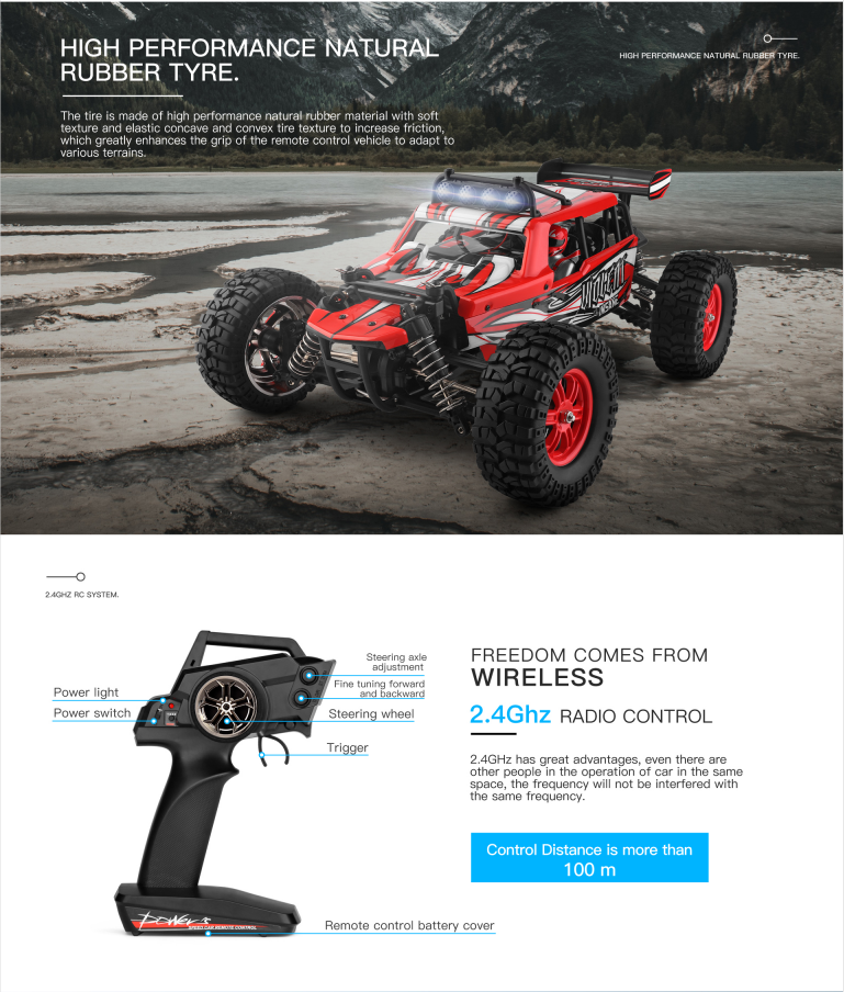 rhtt Wltoys 124013 RC Truck - High-Speed 4WD off-Road Crawler