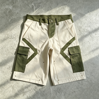 Pantalones Cortos de Lona de Alta Calidad de Marca Street Wear, 360 Gsm, Diseño de Parches, Corte Ajustado, Personalizados