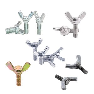 Vis à ailettes en acier inoxydable SHKH classe 4.8 DIN316, boulons papillon finition brute, fixations filetées M2/M3/M6 pour quincaillerie de meubles - Product Image 1