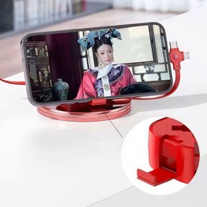 โลโก้ธุรกิจแบบกำหนดเองพร้อมที่เก็บสาย 4 in 1 สายชาร์จโทรศัพท์แบบ Micro USB Type-C ของขวัญส่งเสริมการขายแบบกำหนดเอง - Product Image 4