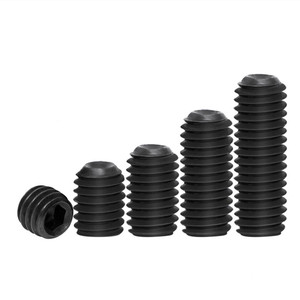 Suministro Directo de Fábrica, Tornillo de Cabeza Hexagonal DIN916 Negro con Punta Cónica 1/4-20 3/8-16, Sistema Métrico, Material de Acero - Product Image 1