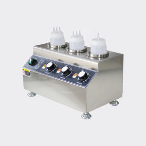 Ticari paslanmaz çelik elektrikli sos dağıtıcı 3 şişe biber Fudge peynir isıtıcı ile yeni durum - Product Image 6