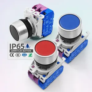 Botões de liga/desliga industriais Benlee, botões de redefinição automática IP65 à prova d'água, vermelho, preto, 1NO1NC, 22 mm, atacado de fábrica