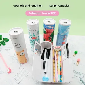 Astuccio Multifunzionale in Plastica a Doppio Strato per Studenti delle Scuole Elementari, Scatola per Cancelleria con Logo Personalizzato - Product Image 1