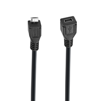Cable convertidor Bochara de 30 cm Micro USB 2.0 macho a Mini 5 pines hembra M/F con blindaje de lámina y 4+1 núcleos OFC