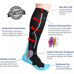 <span class=keywords><strong>Calze</strong></span> a compressione di alta qualità <span class=keywords><strong>calze</strong></span> medie infermiere medicale 20-30mmhg ciclismo Fitness Badminton medicali a compressione <span class=keywords><strong>calze</strong></span> - Product Image 3